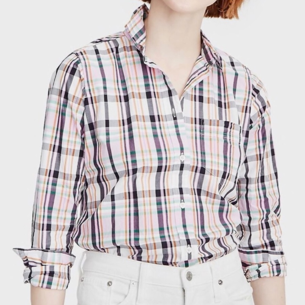 J.Crew classic fit boy shirt in plaid